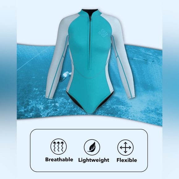 Seaskin Womens One Piece Long Sleeves Shorty Wetsuit 2mm - Picture 2 of 6